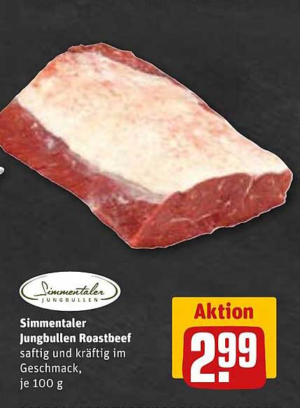 Simmertaler Jungbullen Roastbeef saftig und kräftig im Geschmack, je 100 g