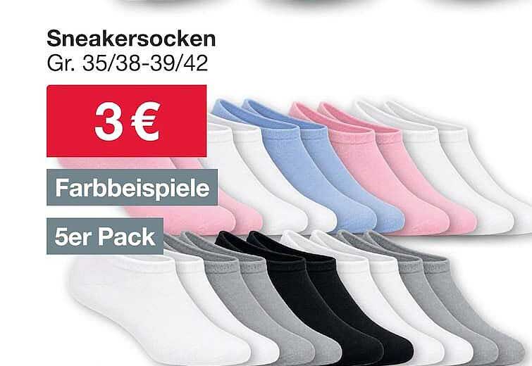 Sneakersocken Gr. 35/38-39/42