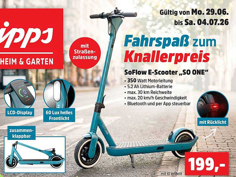 SoFlow E-Scooter „SO ONE“