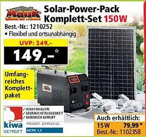 Solar-Power-Pack Komplett-Set 150W