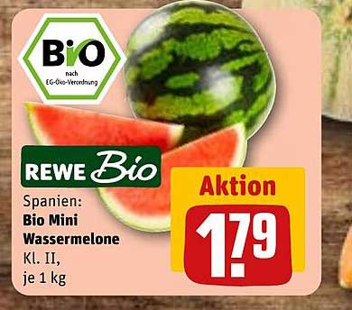 Spanien: Bio Mini Wassermelone Kl. II, je 1 kg