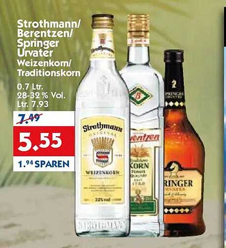 Strothmann/ Berentzen/ Springer/ Urvater Weizenkorn/ Traditionskorn