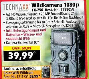 TECHNAXX Wildkamera 1080p TX-256
