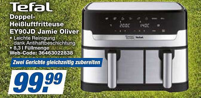 Tefal Doppel-Heißluftfritteuse EY90JD Jamie Oliver