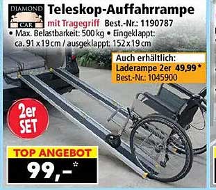 Teleskop-Auffahrrampe mit Tragegriff