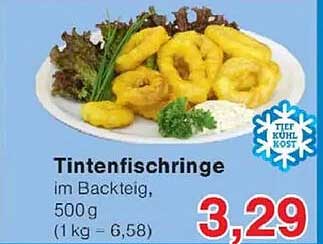 Tintenfischringe im Backteig, 500 g (1 kg = 6,58)