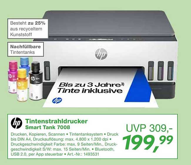 Tintenstrahldrucker Smart Tank 7008