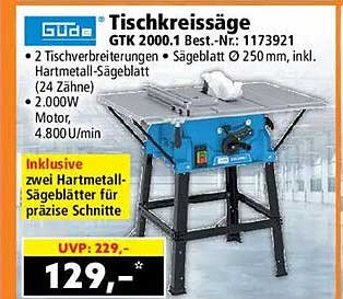 Tischkreissäge GTK 2000.1 Best.-Nr.: 1173921