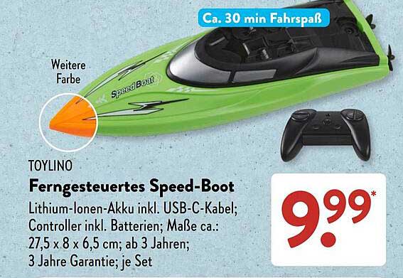 TOYLINO Ferngesteuertes Speed-Boot