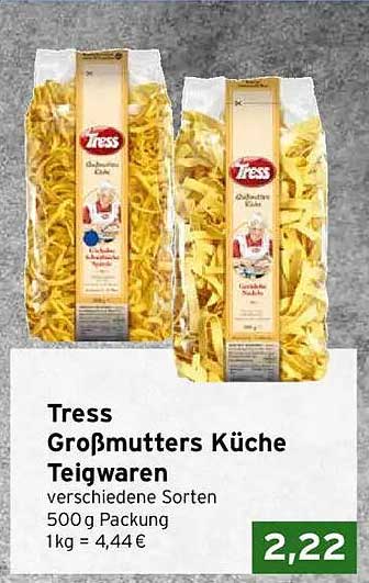 Tress Großmutters Küche Teigwaren verschiedene Sorten 500 g Packung 1 kg = 4,44 €