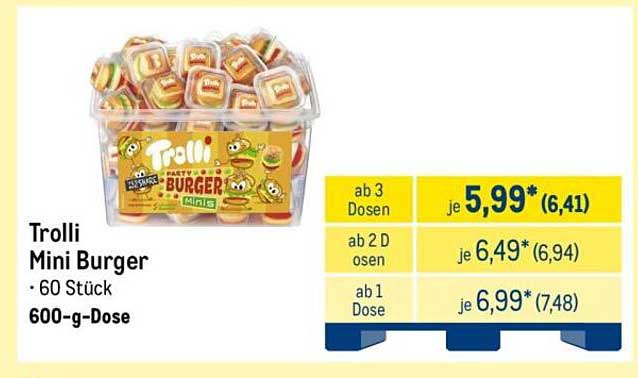 Trolli Mini Burger • 60 Stück 600-g-Dose