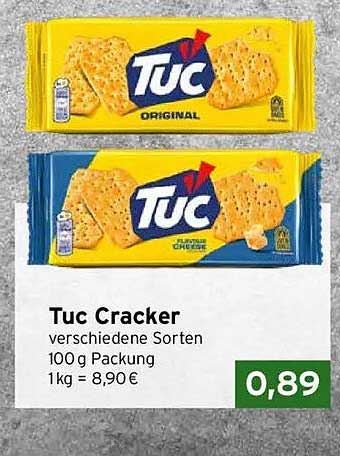 Tuc Cracker verschiedene Sorten 100 g Packung 1 kg = 8,90 €