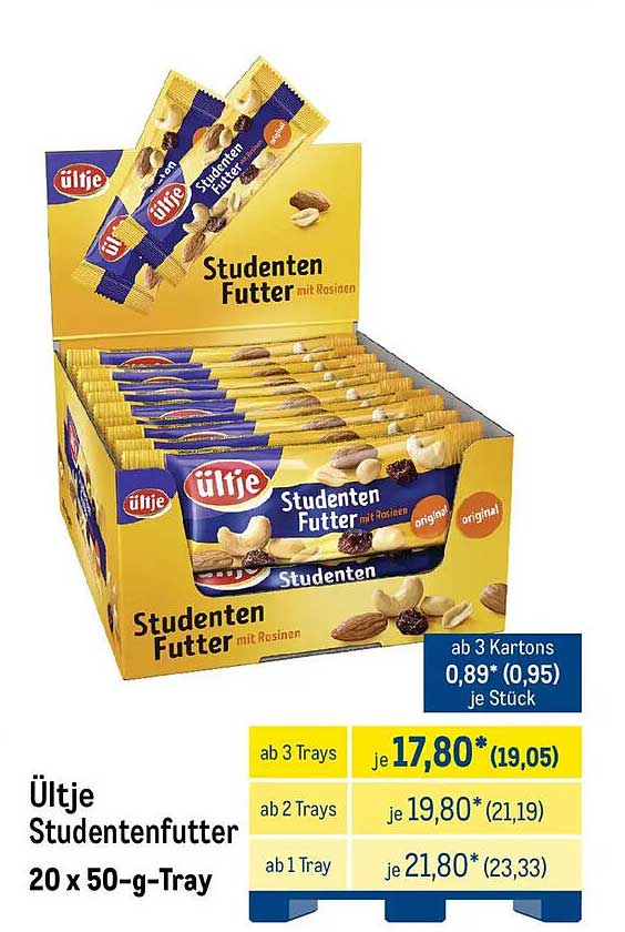Ültje Studentenfutter 20 x 50-g-Tray