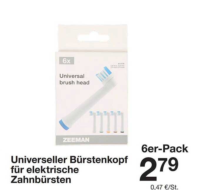 Universeller Bürstenkopf für elektrische Zahnbürsten