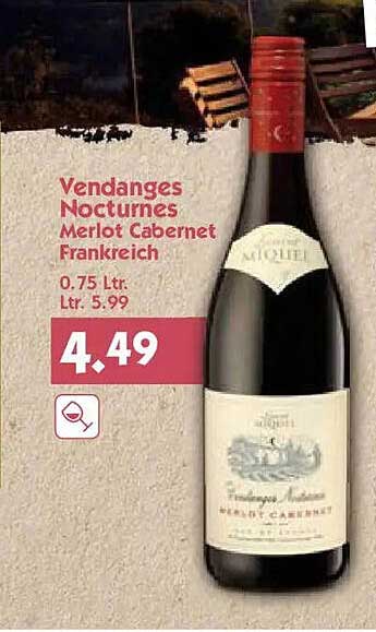 Vendanges Nocturnes Merlot Cabernet Frankreich