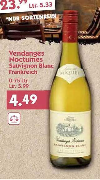 Vendanges Nocturnes Sauvignon Blanc Frankreich