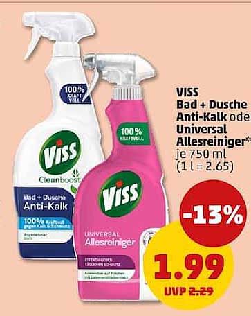 VISS Bad + Dusche Anti-Kalk oder Universal Allesreiniger