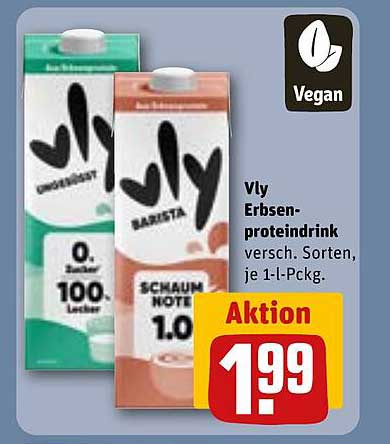Vly Erbsen-proteindrink versch. Sorten, je 1-l-Pckg.