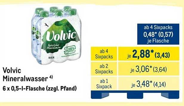 Volvic Mineralwasser 6 x 0,5-l-Flasche (zzgl. Pfand)