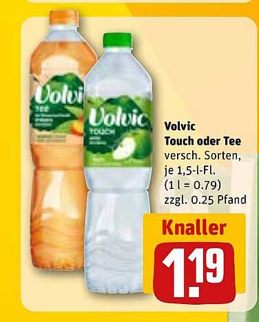 Volvic Touch oder Tee versch. Sorten, je 1,5-l-Fl. (1 l = 0.79) zzgl. 0.25 Pfand