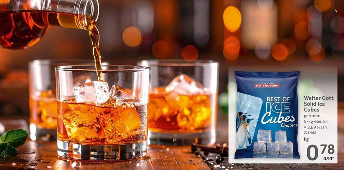 Walter Gott Solid Ice Cubes gefroren, 5-kg-Beutel