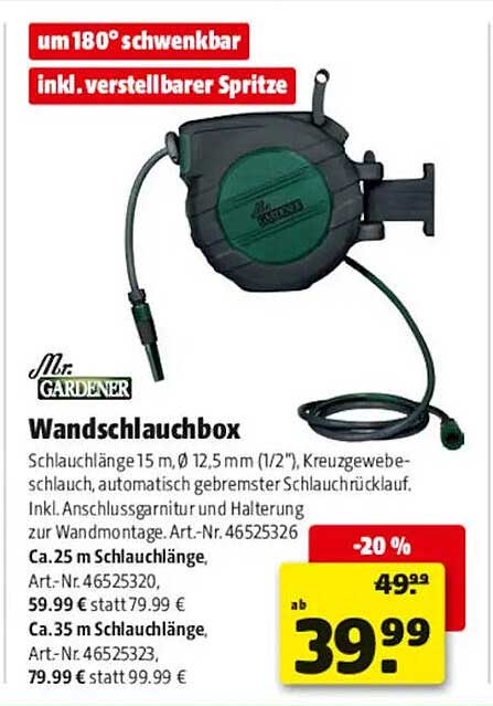 Wandschlauchbox