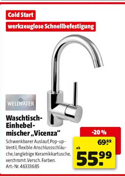 Waschtisch-Einhebelmischer „Vicenza“