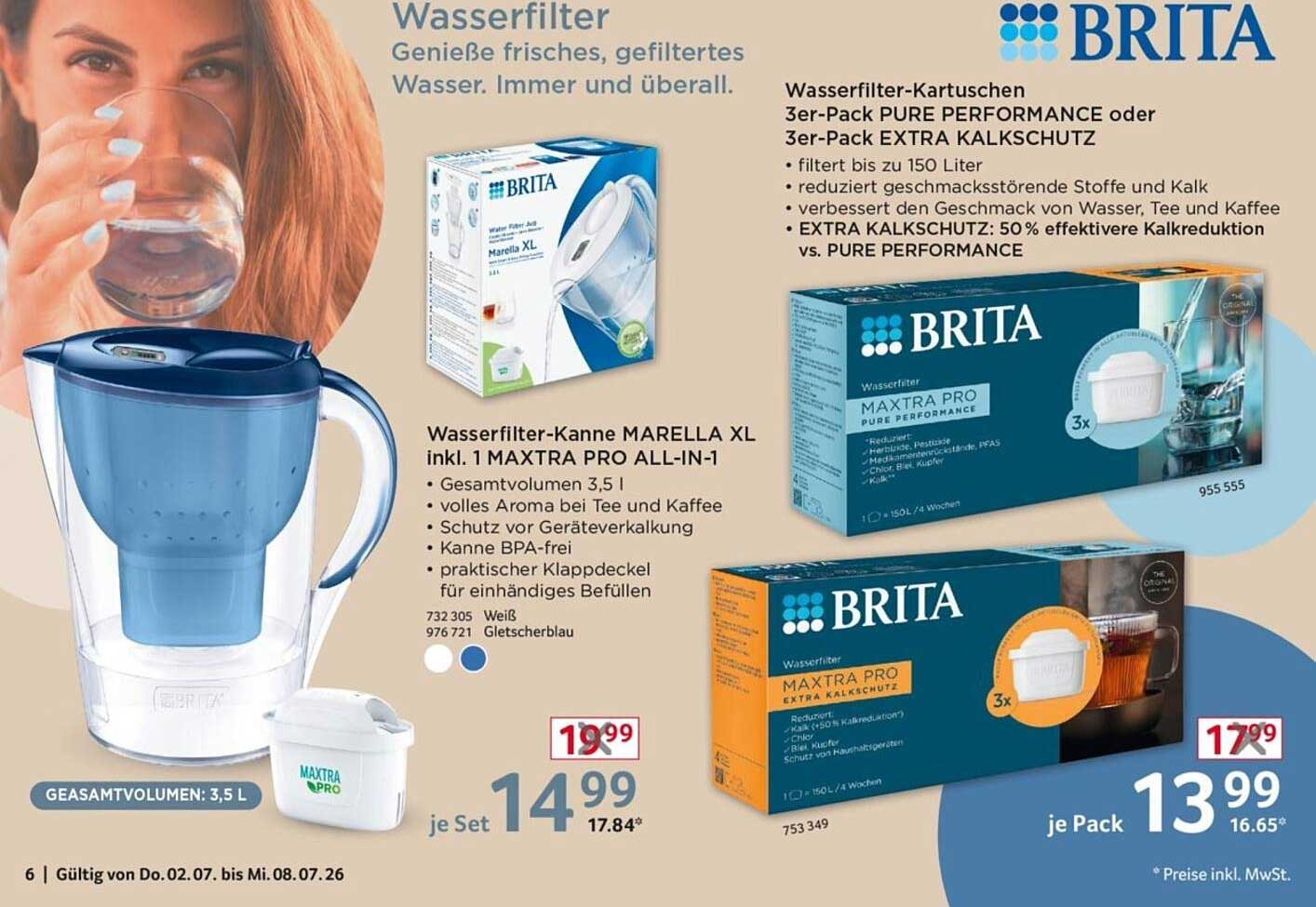 Wasserfilter-Kanne MARELLA XL inkl. 1 MAXTRA PRO ALL-IN-1
