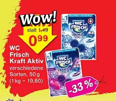 WC Frisch Kraft Aktiv verschiedene Sorten, 50 g
