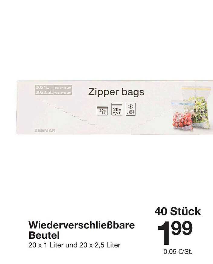 Wiederverschließbare Beutel