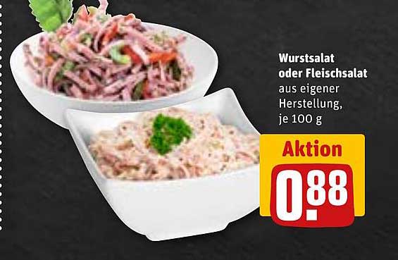Wurstsalat oder Fleischsalat aus eigener Herstellung, je 100 g