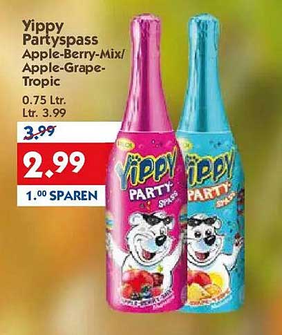 Yippy Partypass Apple-Berry-Mix/ Apple-Grape-Tropic