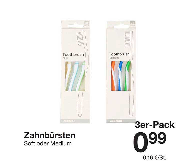 Zahnbürsten Soft oder Medium