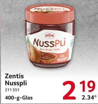 Zentis Nusspli 211 551 400-g-Glas
