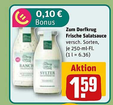 Zum Dorfkrug Frische Salatsauce versch. Sorten, je 250-ml-Fl. (1 l = 6.36)
