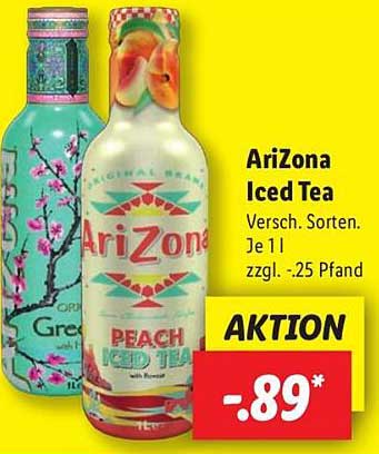 AriZona Iced Tea - Verschiedene Sorten