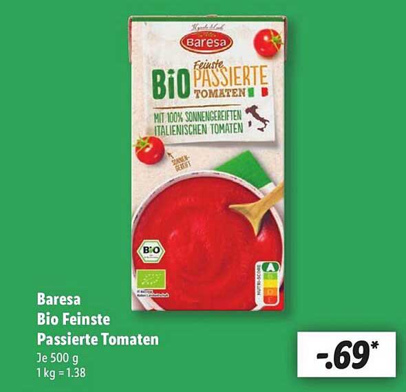 Baresa Bio Feinste Passierte Tomaten 500 g