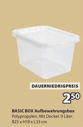 BASIC BOX Aufbewahrungsbox 9 Liter mit Deckel