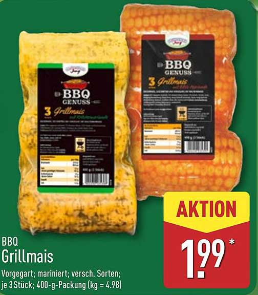 BBQ Grillmais - 3 Stück in 400 g Packung