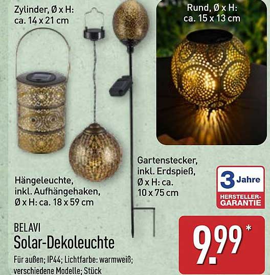 BELAVI Solar-Dekoleuchte