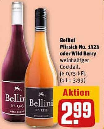 Bellini Pfirsich No. 1323 oder Wild Berry weinhaltiger Cocktail, je 0,75 l-Fl.