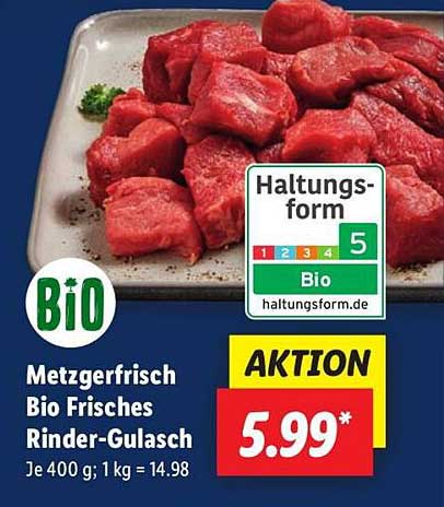 Bio Frisches Rinder-Gulasch