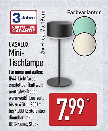 CASALUX Mini-Tischlampe