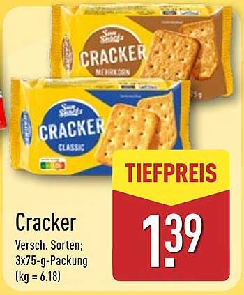 Cracker Versch. Sorten; 3x75-g-Packung