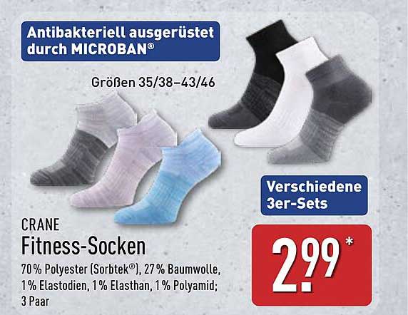 CRANE Fitness-Socken in verschiedenen 3er-Sets