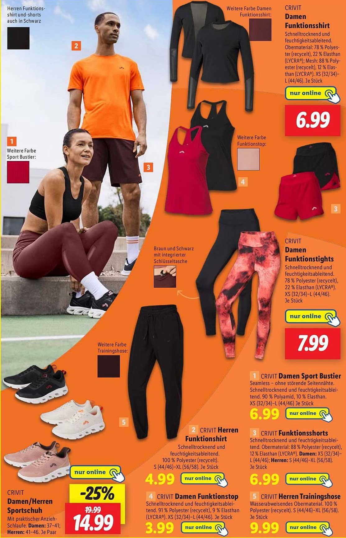 CRIVIT Damen Funktionsshirt in verschiedenen Farben