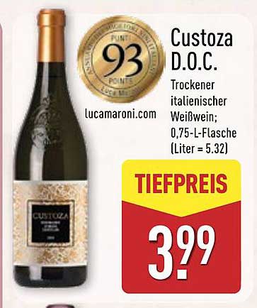 Custoza D.O.C. – Trockener italienischer Weißwein