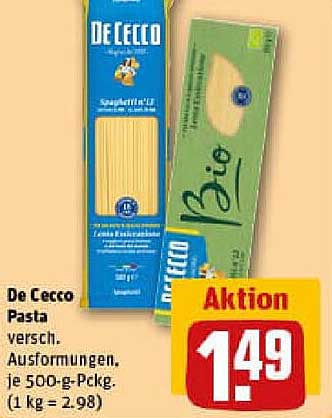 De Cecco Pasta - verschiedene Ausführungen, je 500-g-Packung