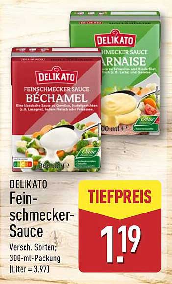 DELIKATO Feinschmecker-Sauce – Béchamel und Sauce Hollandaise