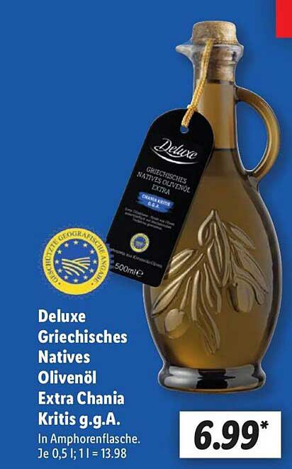 Deluxe Griechisches Natives Olivenöl Extra Chania Kritis g.g.A.